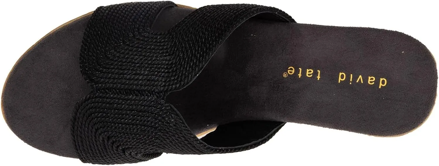 David Tate Womens Vibe Braided Slide Sandals