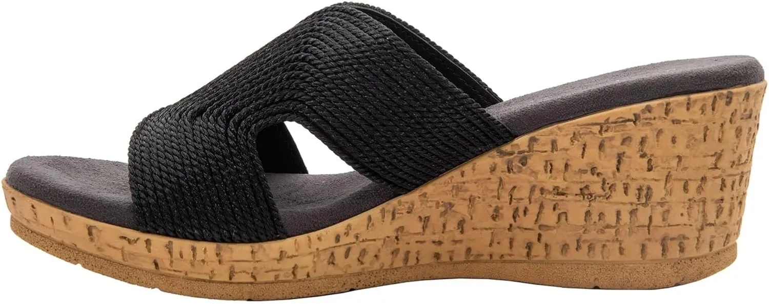 David Tate Womens Vibe Braided Slide Sandals