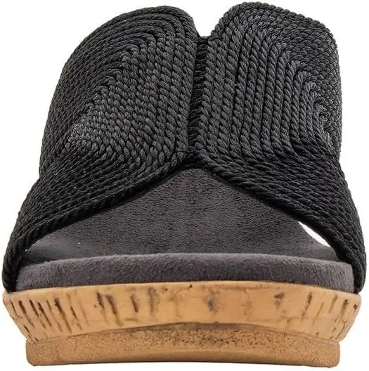 David Tate Womens Vibe Braided Slide Sandals