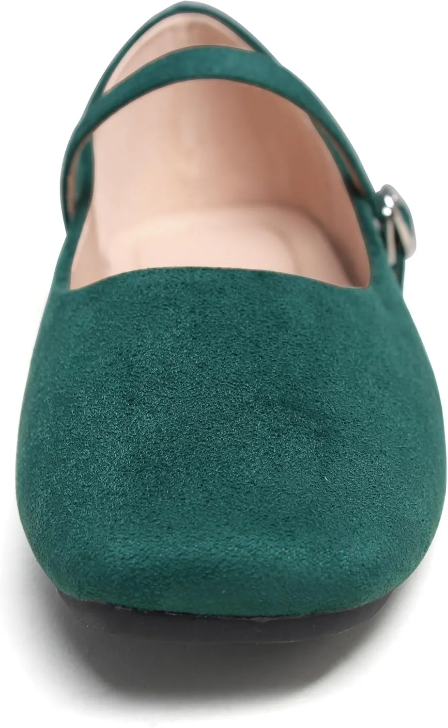 Dear Time Women's Comfortable Mary Jane Flats Soft Flats Square Toe Casual Ballet Flats with Ankle Strap