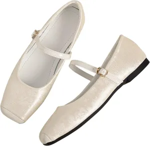 Dear Time Women's Mary Jane Flat Shoes Casual Simple Ballets Comfortable Dressy Office Walking Shoes