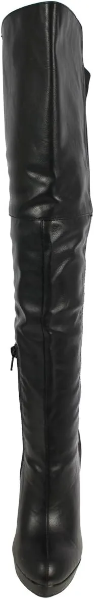 Delicious Women's Venga Faux Leather Over The Knee High Heel Boots