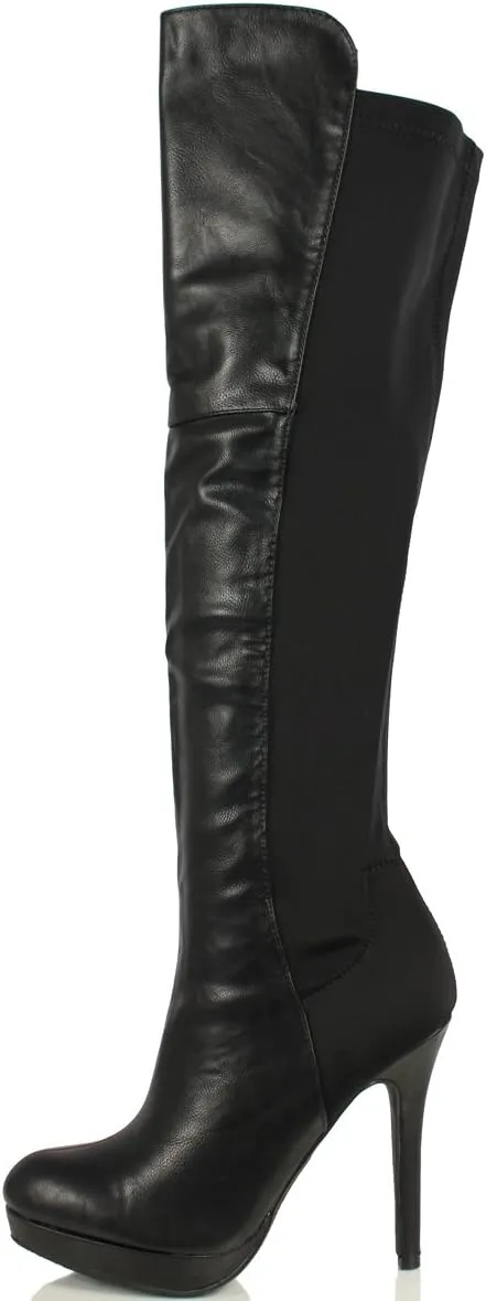 Delicious Women's Venga Faux Leather Over The Knee High Heel Boots