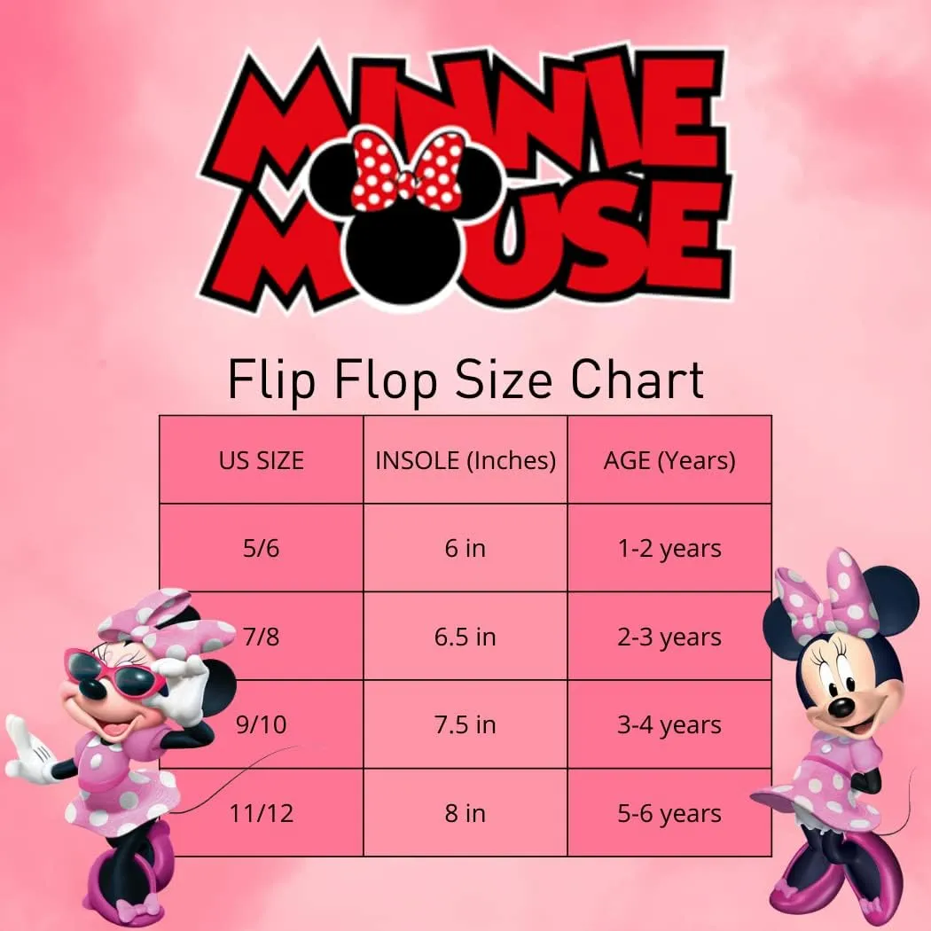 Disney Girls Boys Character Flip Flops Sandals Kids Water Shoes - Minnie Mickey Moana Toy Story Frozen Cars Encanto Princess Thong Beach Slides Slip On Quick Dry (Toddler-Little Kid)