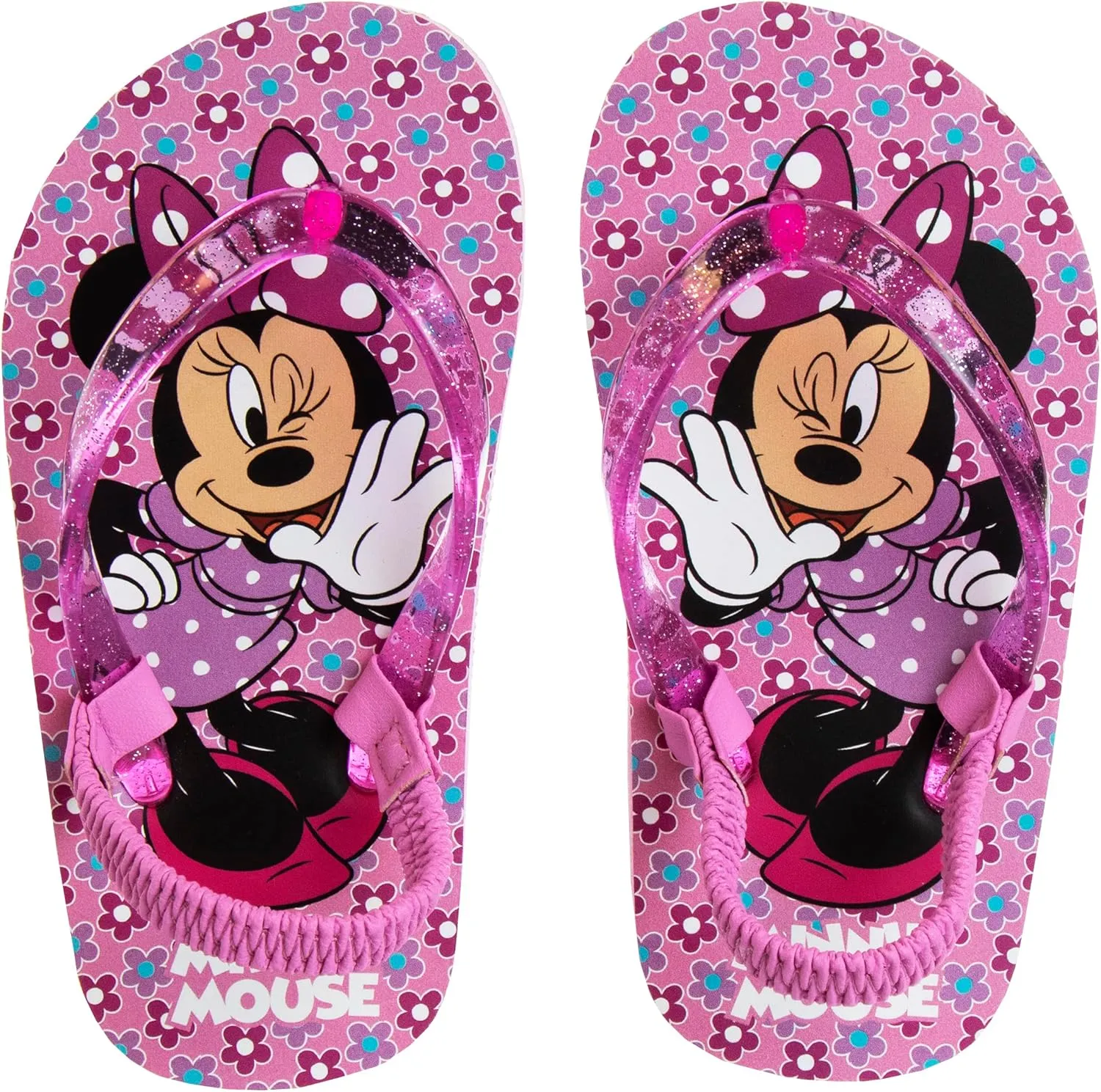 Disney Girls Boys Character Flip Flops Sandals Kids Water Shoes - Minnie Mickey Moana Toy Story Frozen Cars Encanto Princess Thong Beach Slides Slip On Quick Dry (Toddler-Little Kid)