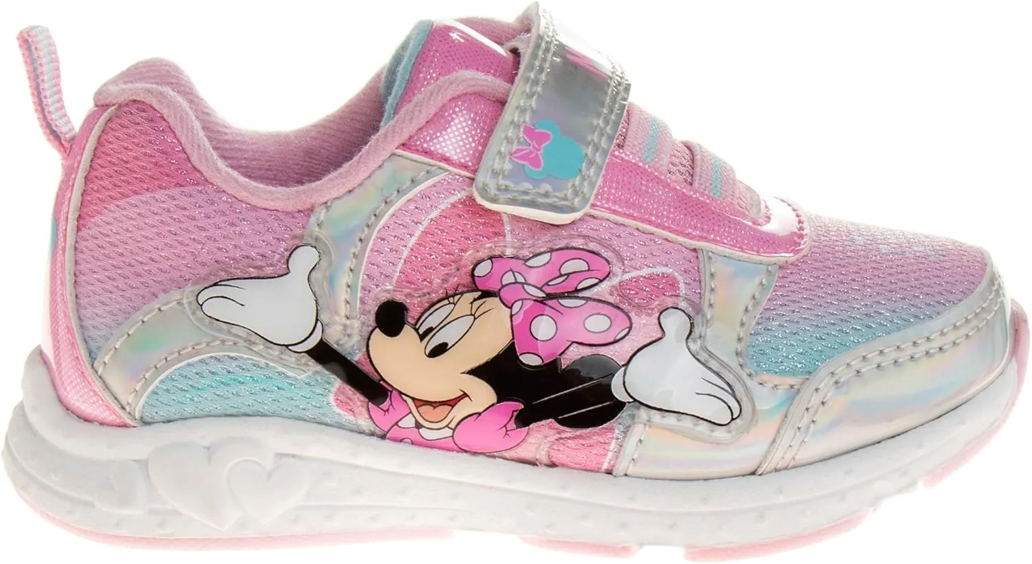 Disney Girls Minnie Mouse Light Up Laceless Running Shoes (Toddler/Little Girl)