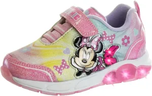 Disney Girls Minnie Mouse Light Up Laceless Running Shoes (Toddler/Little Girl)