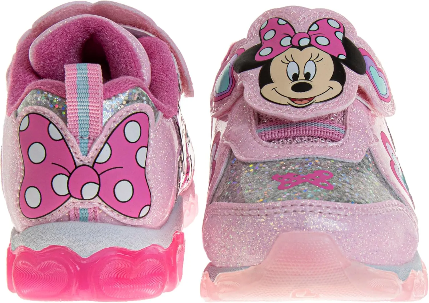Disney Girls Minnie Mouse Light Up Laceless Running Shoes (Toddler/Little Girl)