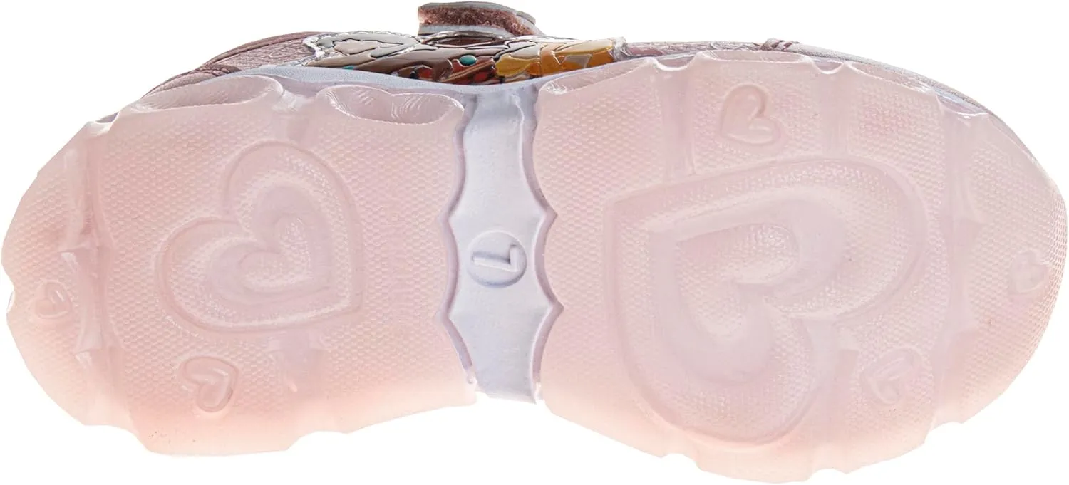 Disney Princess and Minnie Mary Jane Sandals for Girls - Strap Floral Shoes Light-Up Sneakers for Girls - Size Toddler to Little Kids