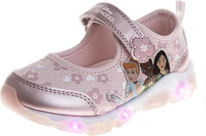 Disney Princess and Minnie Mary Jane Sandals for Girls - Strap Floral Shoes Light-Up Sneakers for Girls - Size Toddler to Little Kids