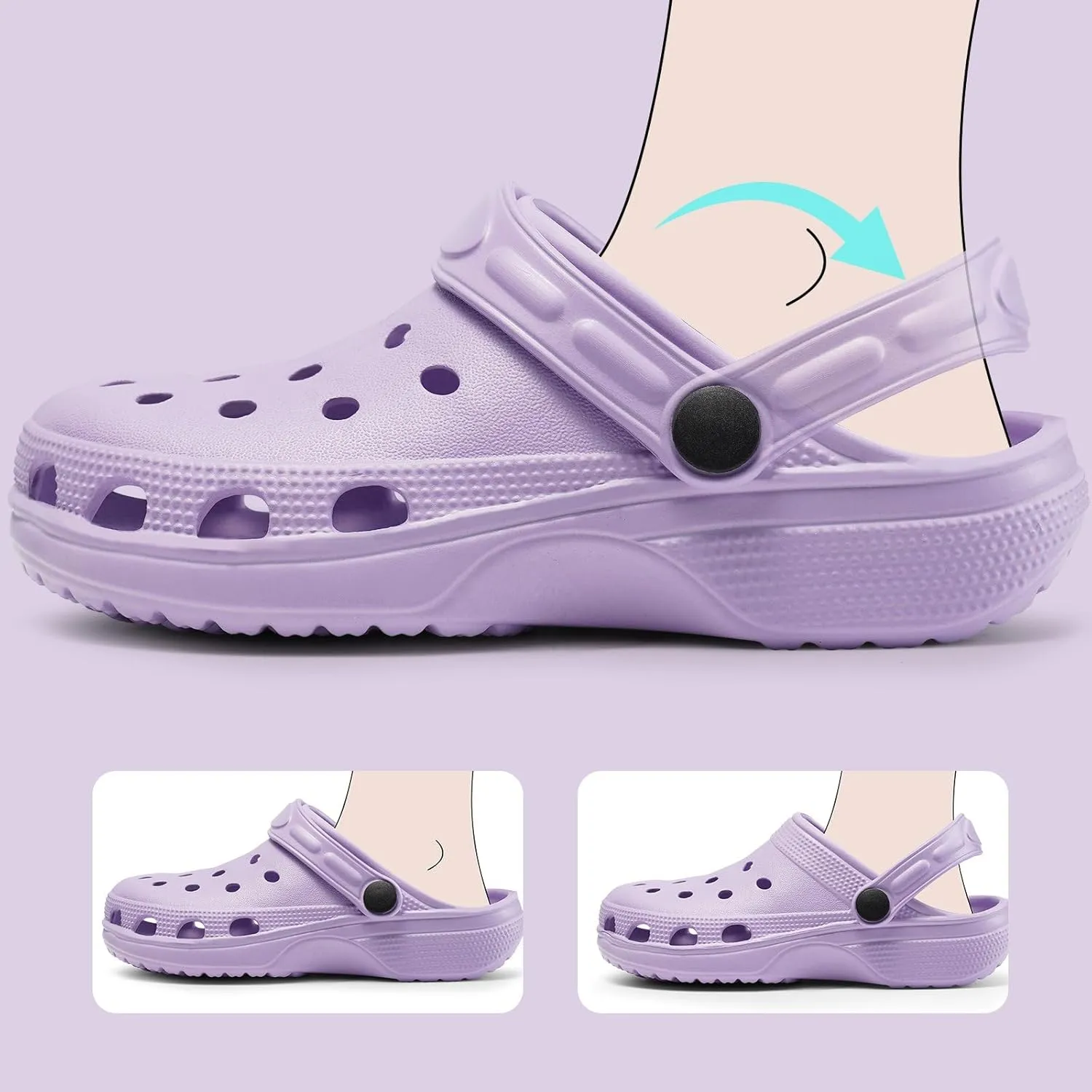 Dodow Kids Girls Clogs Garden Sandals Boys Classic Closed Toe Shoes Slides Toddler Slip on Water Shower Beach Pool Slippers