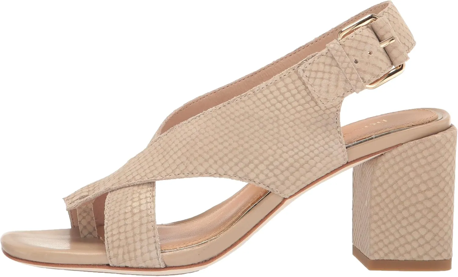 Donald J Pliner Women's Pasha Vintage Metallic Leather Block Heeled, Comfortable Sandals, Chunky Heels