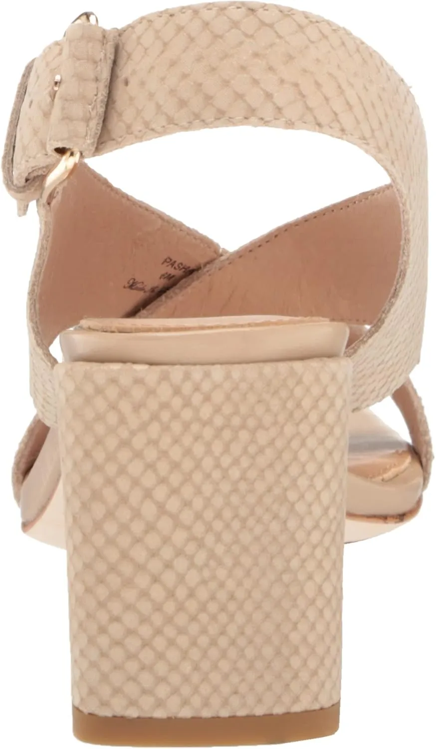 Donald J Pliner Women's Pasha Vintage Metallic Leather Block Heeled, Comfortable Sandals, Chunky Heels