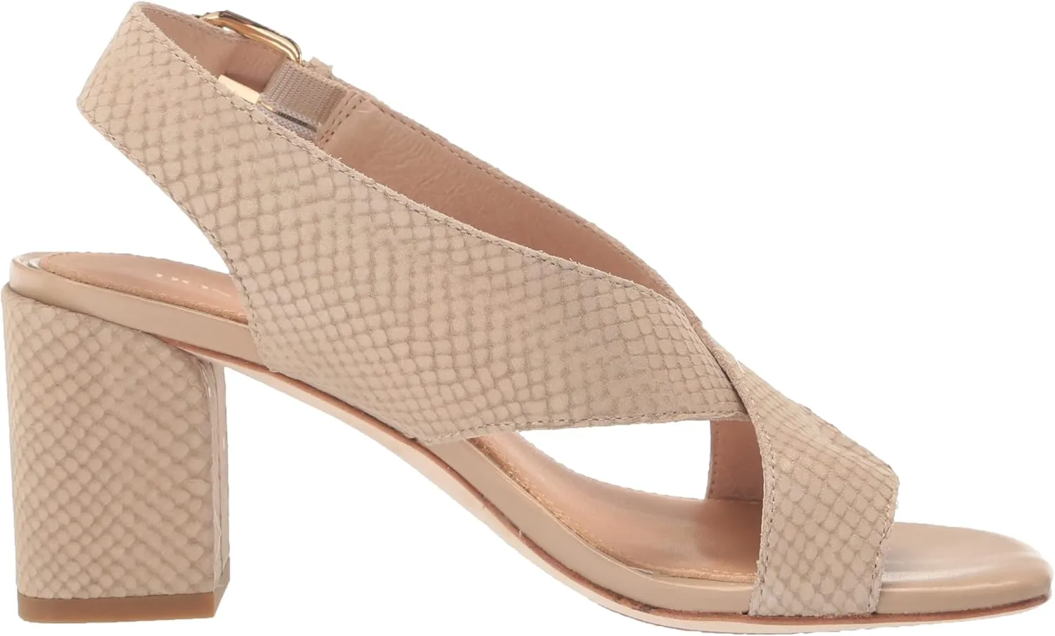 Donald J Pliner Women's Pasha Vintage Metallic Leather Block Heeled, Comfortable Sandals, Chunky Heels