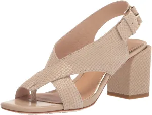 Donald J Pliner Women's Pasha Vintage Metallic Leather Block Heeled, Comfortable Sandals, Chunky Heels