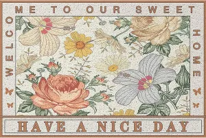 Doormat for Entrance Outdoors,Retro American Style Welcome Mat,Wear Resistant Dirt Resistant Floor mat for Entry Patio,Frontgate Doormat (K,35"x59")