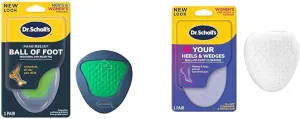 Dr. Scholl's Ball of Foot Pain Relief Orthotics and Love Your Heels Cushions, 1 Pair Each