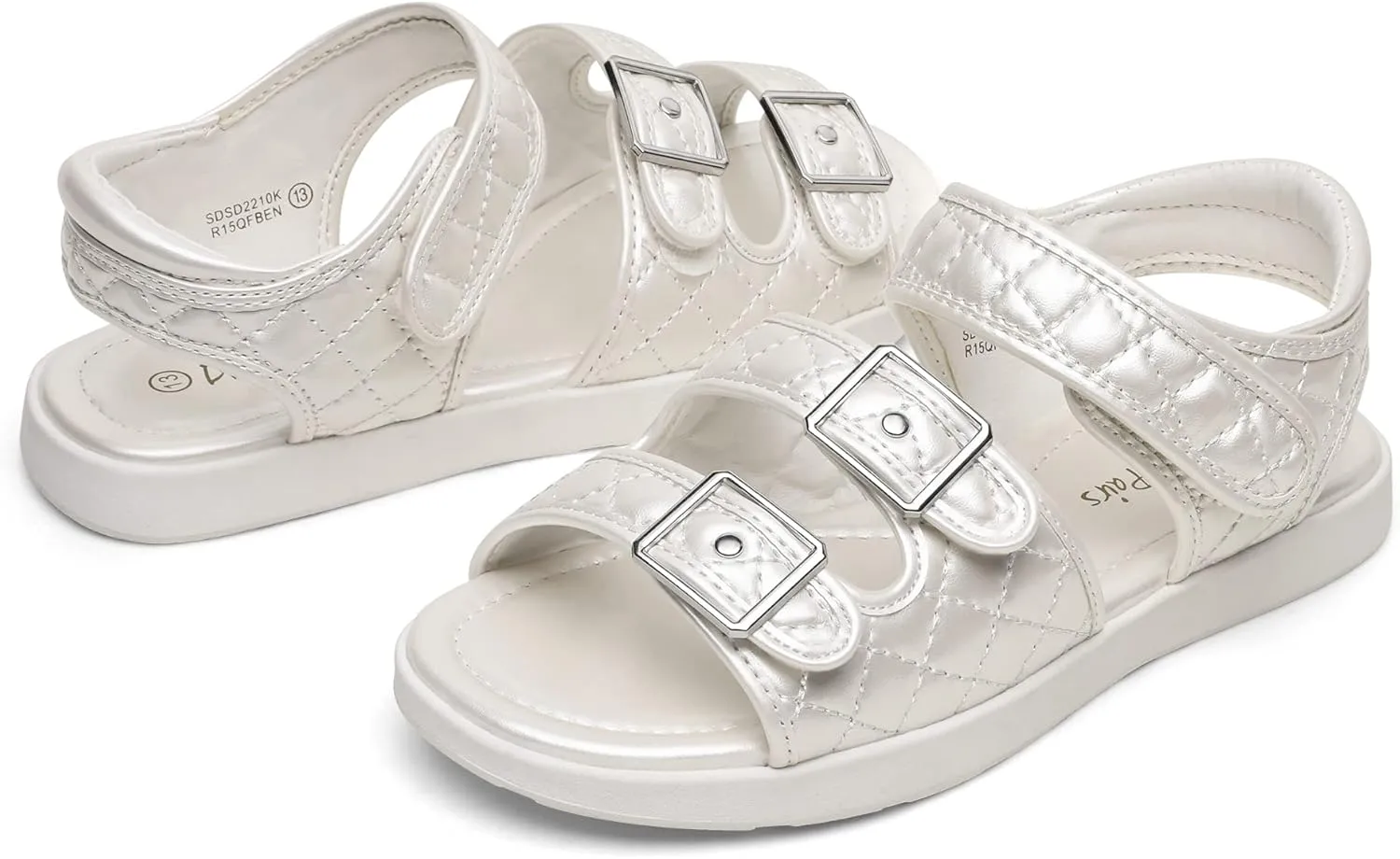 DREAM PAIRS Girls Sandals Open Toe Summer Shoes with Adjustable Strap Buckle Toddler/Little Kid