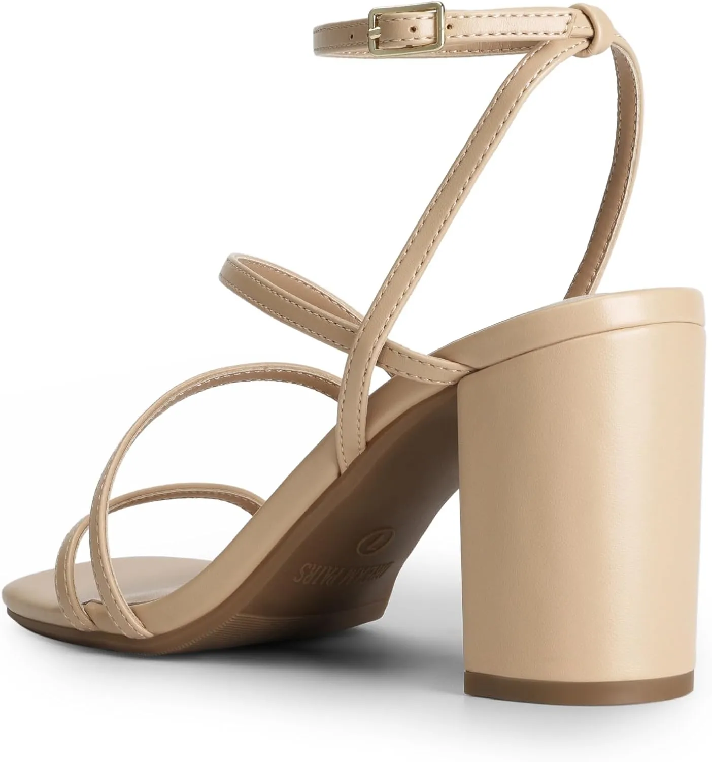 DREAM PAIRS Women's Heels Chunky Block Strappy Square Open Toe Ankle Buckle Heeled Sandals Wedding Party Dress Shoes Indie