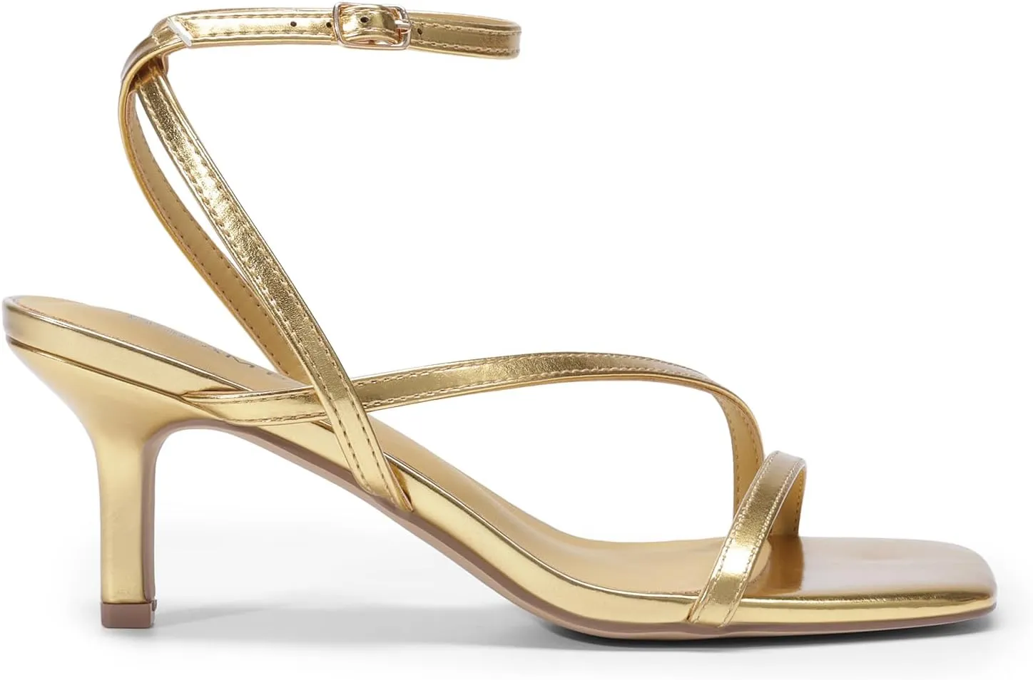 DREAM PAIRS Women's Low Kitten Heels Strappy Open Square Toe Ankle Strap Sexy Fashion Comfort Dress Shoes Party Heeled Sandals