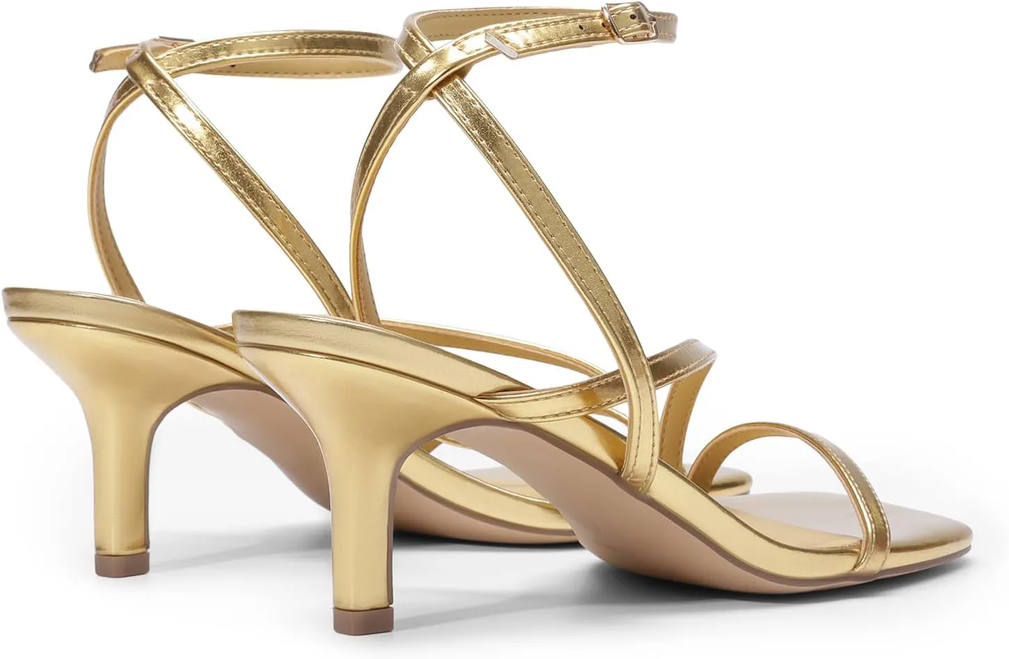 DREAM PAIRS Women's Low Kitten Heels Strappy Open Square Toe Ankle Strap Sexy Fashion Comfort Dress Shoes Party Heeled Sandals