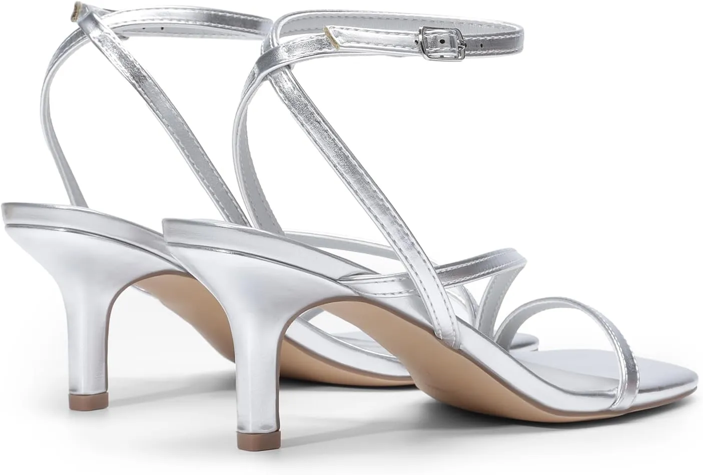 DREAM PAIRS Women's Low Kitten Heels Strappy Open Square Toe Ankle Strap Sexy Fashion Comfort Dress Shoes Party Heeled Sandals