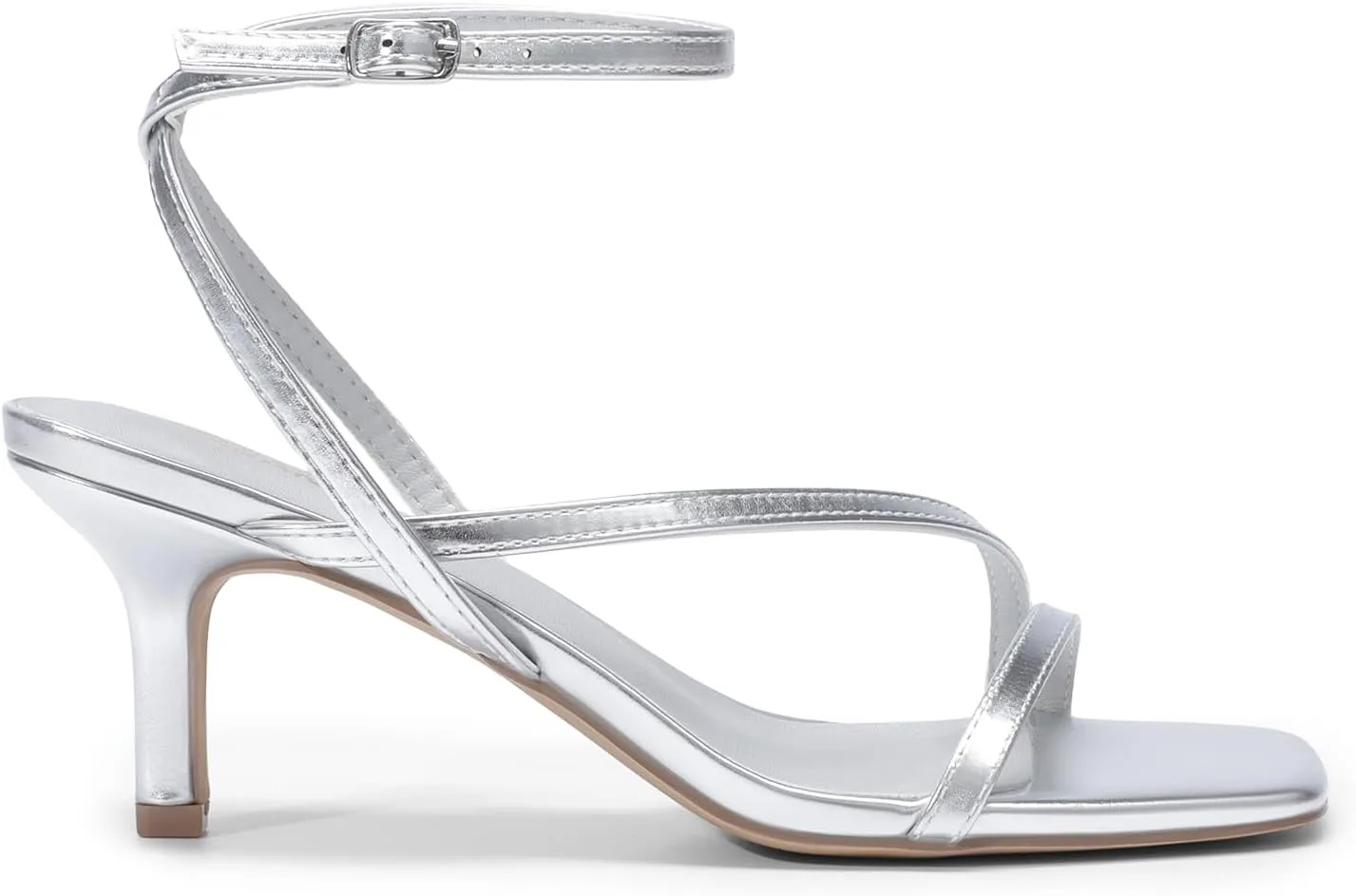 DREAM PAIRS Women's Low Kitten Heels Strappy Open Square Toe Ankle Strap Sexy Fashion Comfort Dress Shoes Party Heeled Sandals