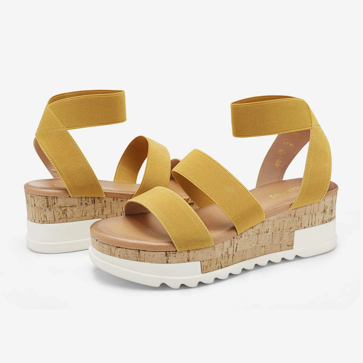 DREAM PAIRS Women's Open Toe Ankle Strap Casual Flatform Platform Wedges Sandals