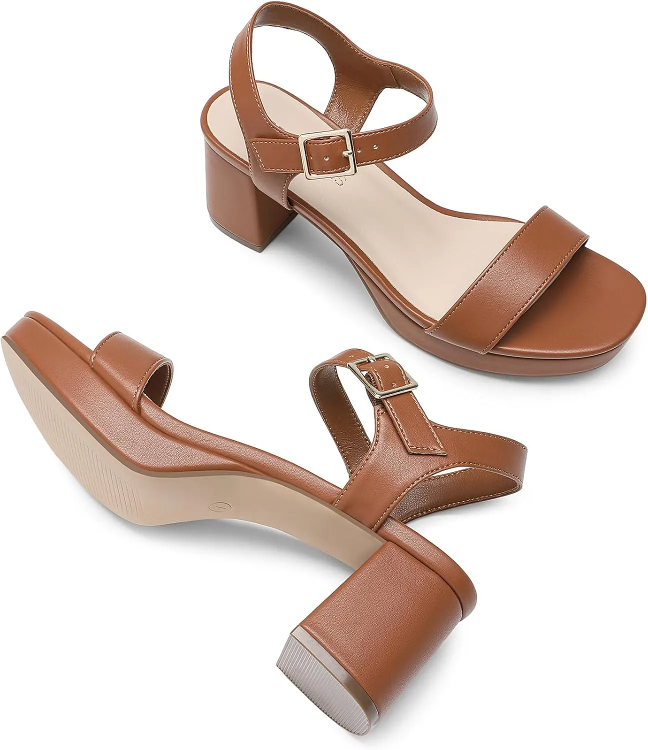 DREAM PAIRS Women's Platform Heels Block Chunky Open Toe Ankle Strap Heel Fashion Wedding Party Dress Sandals Shoes