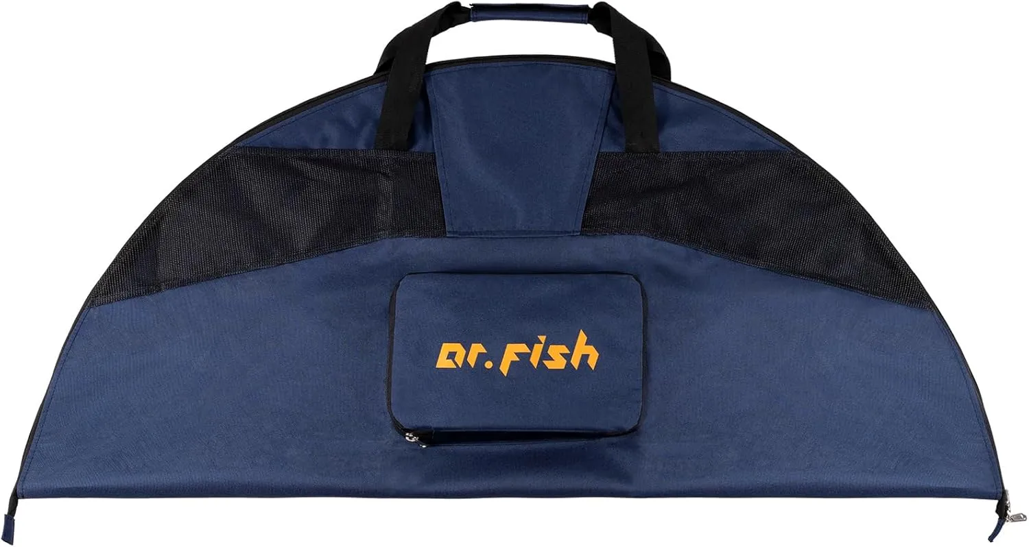 Dr.Fish Fishing Taco Wader Bag, Packable Fishing Bag Waterproof Oxford Cloth with PVC Mesh, Changing Pad & Wading