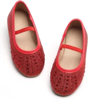 ESTINE Toddler Little Girls Ballet Shoes Baby Kids Princess Dress Wedding Strap Mary Jane Flats