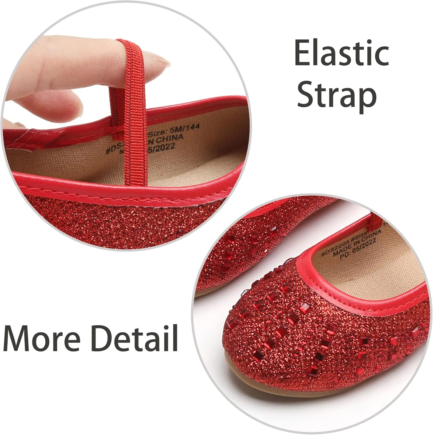 ESTINE Toddler Little Girls Ballet Shoes Baby Kids Princess Dress Wedding Strap Mary Jane Flats