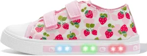 EUXTERPA Toddler Light Up Sneakers Kids Casual Canvas Shoes with Adjustable Strap for Girls Boys