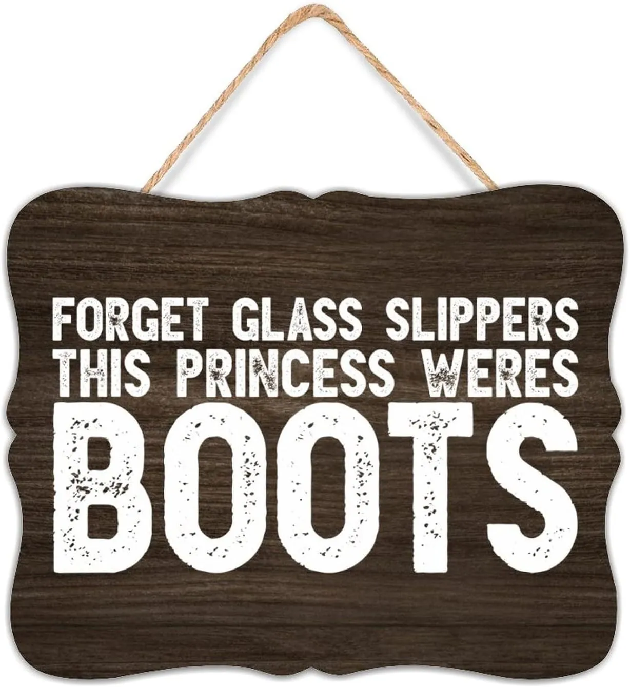 Farmhouse Rustic Decor Wood Sign Forget The Glass Slippers This Princess Wears Boots Painted Wall Art Wood Plaque Sign 8x10 Inch Wooden Hanging Signs Home Decor for Room Outdoor
