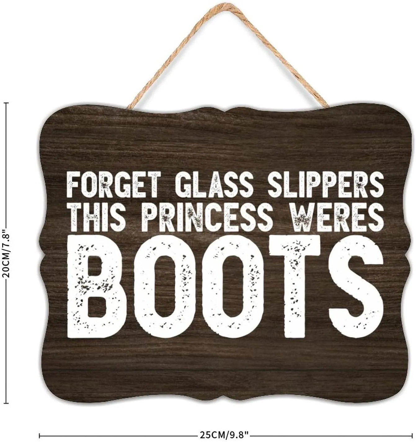 Farmhouse Rustic Decor Wood Sign Forget The Glass Slippers This Princess Wears Boots Painted Wall Art Wood Plaque Sign 8x10 Inch Wooden Hanging Signs Home Decor for Room Outdoor
