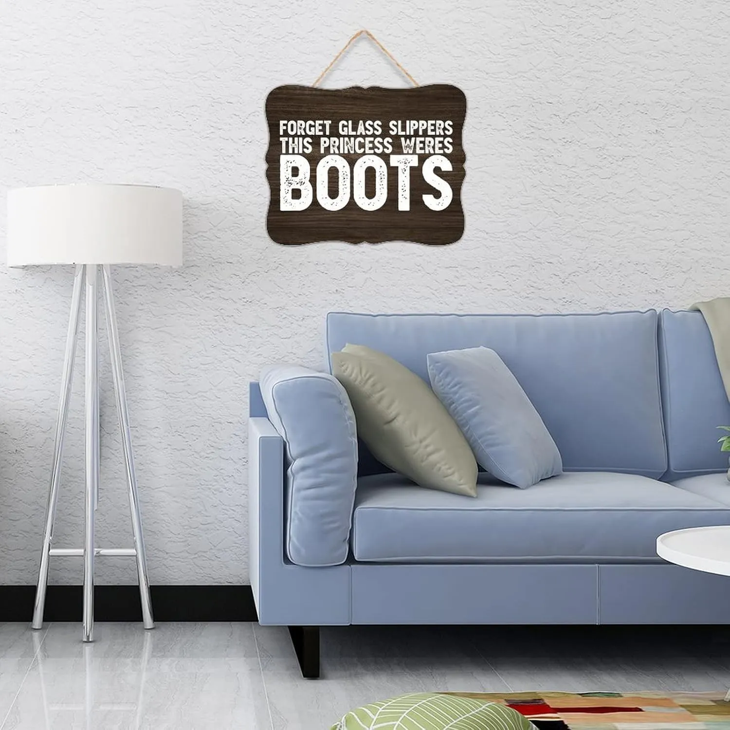Farmhouse Rustic Decor Wood Sign Forget The Glass Slippers This Princess Wears Boots Painted Wall Art Wood Plaque Sign 8x10 Inch Wooden Hanging Signs Home Decor for Room Outdoor