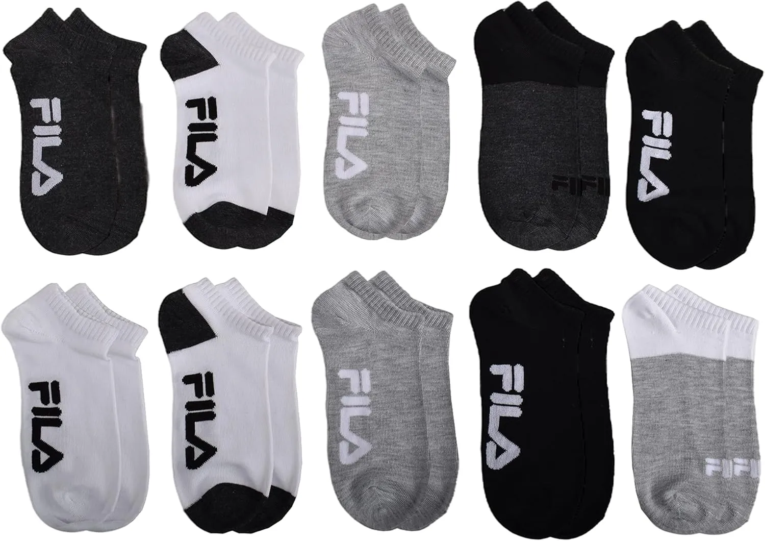 Fila Women's 10 Pack No Show Socks