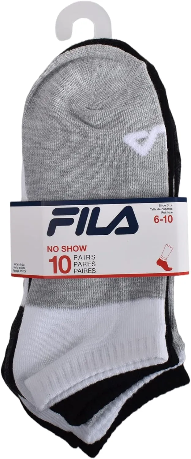 Fila Women's 10 Pack No Show Socks