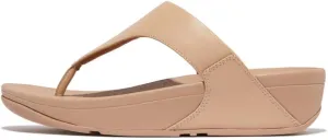 FitFlop Womens Lulu Toe Post Leather Classic Beige Sandals 6 US