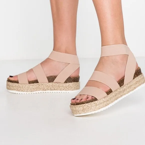 Fitted Sandals Heavy discount Global delivery Nude Platform Madden Wedge Heeled Blush Steve Espadrille Kimmie