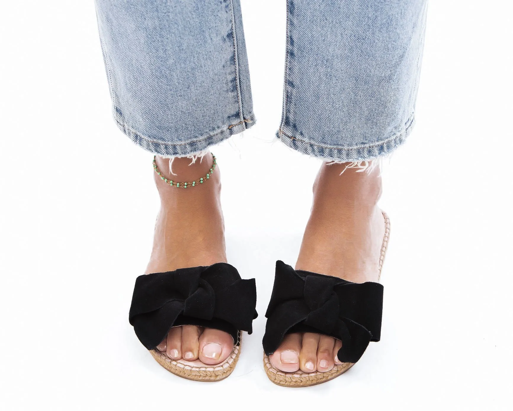 Flat - with Sandals - Stable Black Bow Hamptons Safe payments