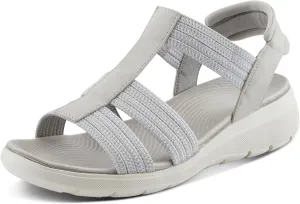Flexus Women's CARDONA Ankle Strap Sandals – Comfortable Multi-Strap Design with Arch Support and Shock-Absorbent Outsole