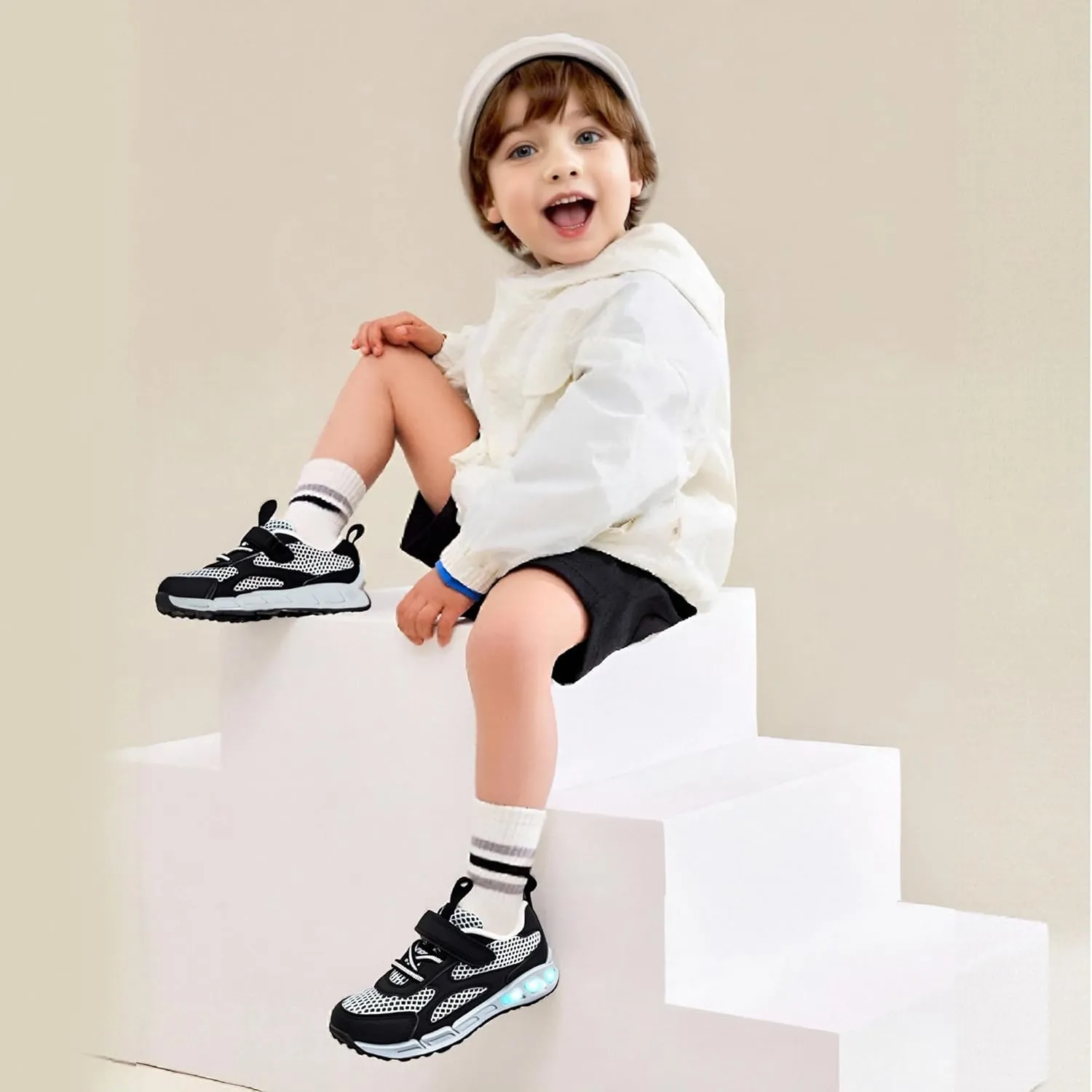 Floranate Light Up Toddler Boys Girls Shoes LED Flashing Lightweight Tennis Walking Sneakers for Toddler and Little Kid