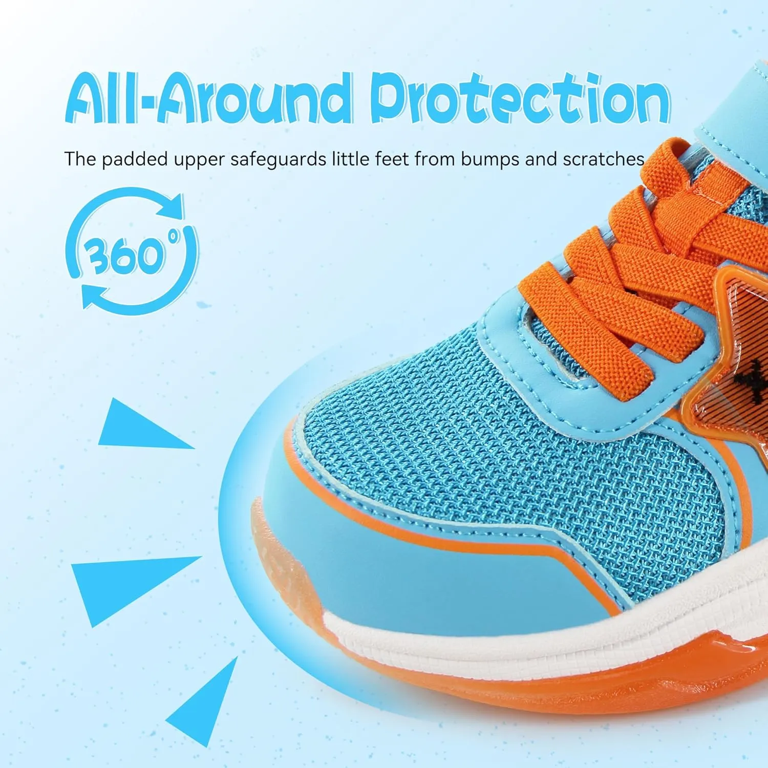 Floranate Little Kids Light Up Shoes for Girls Boys Tennis Sneakers with Switch Strap Walking Shoes Athletic Footwear Toddler Size 10 to Size 2 Lightweight
