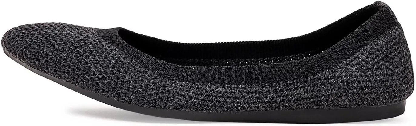 Frank Mully Womens Pointed Toe Flats Knit Dress Shoes Comfort Women Shoes Slip On Shoes for Woman Classic Softable Shoes Low Wedge
