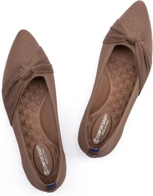 Frank Mully Womens Pointed Toe Flats Knit Dress Shoes Comfort Women Shoes Slip On Shoes for Woman Classic Softable Shoes Low Wedge