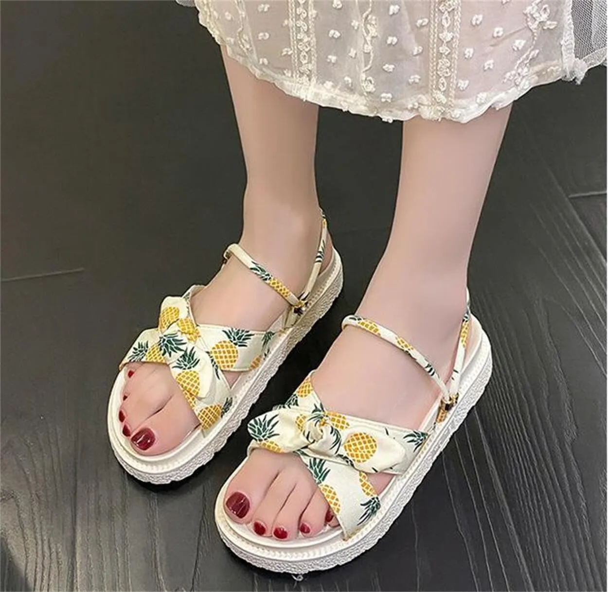 Fruit Walking Sandals Women Water Sandals Non Slip Outdoor Indoor Footwear For Beach Travel Shower Flip Flops Women