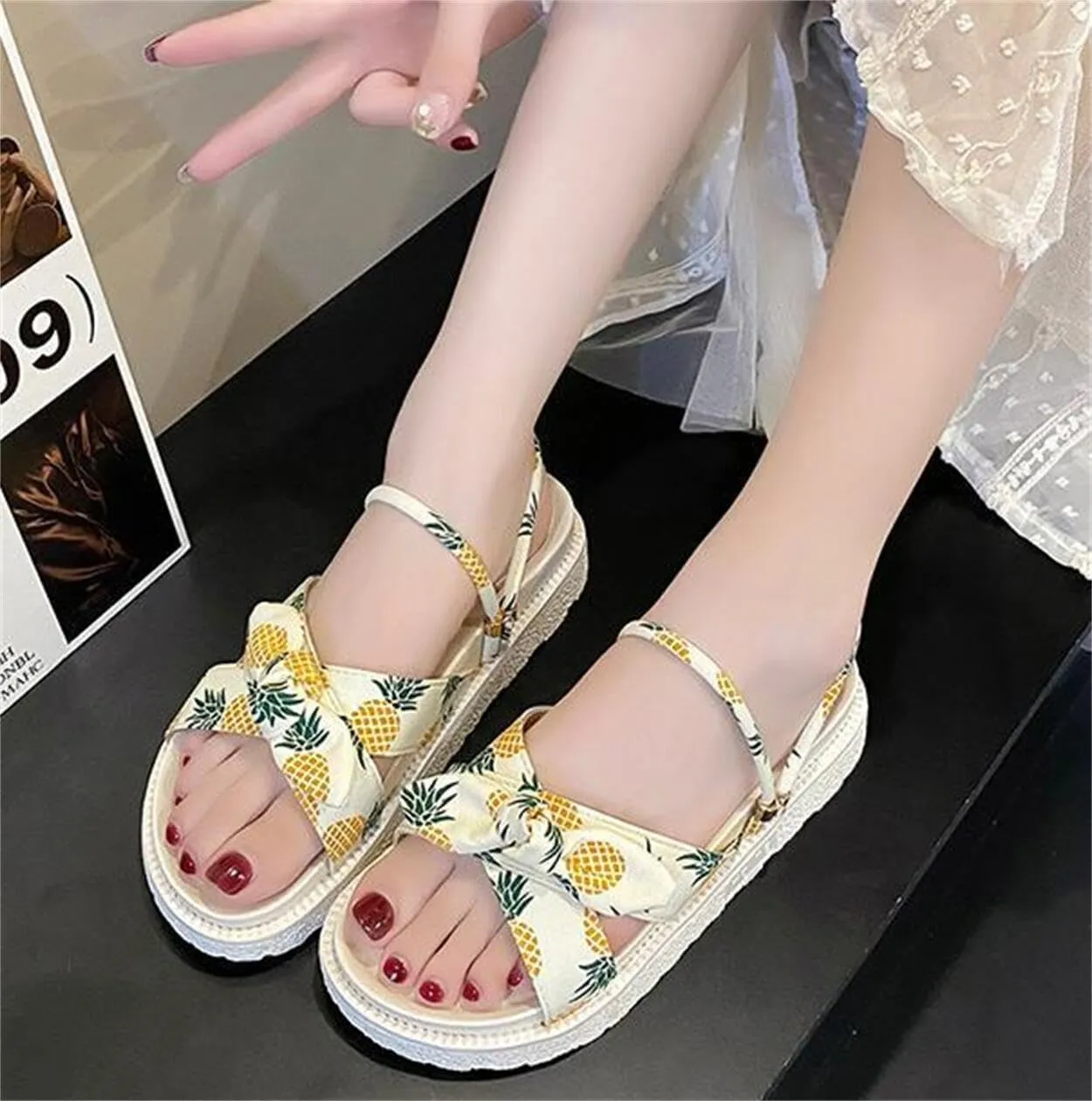Fruit Walking Sandals Women Water Sandals Non Slip Outdoor Indoor Footwear For Beach Travel Shower Flip Flops Women