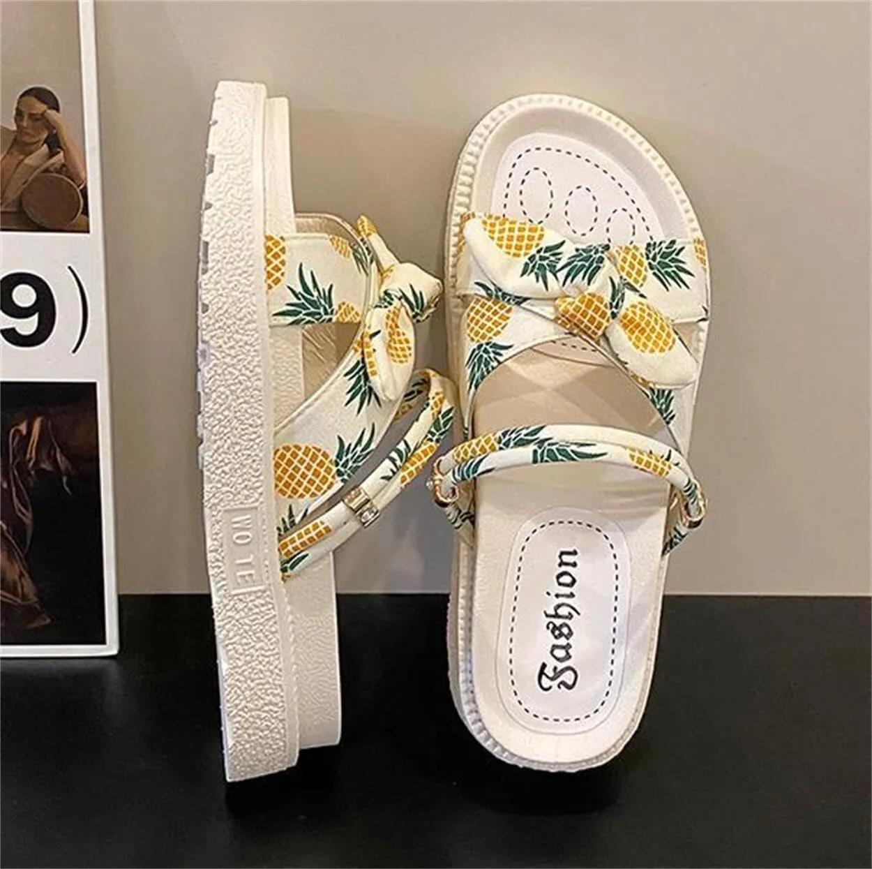 Fruit Walking Sandals Women Water Sandals Non Slip Outdoor Indoor Footwear For Beach Travel Shower Flip Flops Women