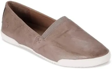 Frye Melanie Slip On Shoes for Women Crafted from Premium Leather with White Rubber Toe Bumpers and Soles, Leather Lining, and Removable Footbeds – 1 ¼” Outsole